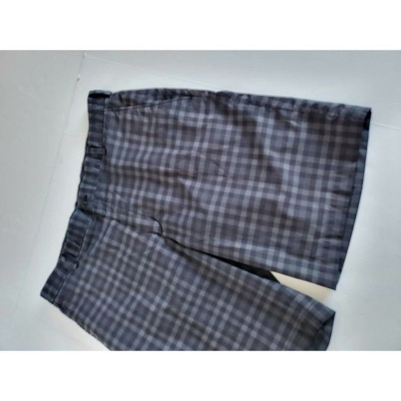 Nike 38 x 11" 452712 Core Black Plaid Flat Front Golf Shorts - Picture 11 of 11